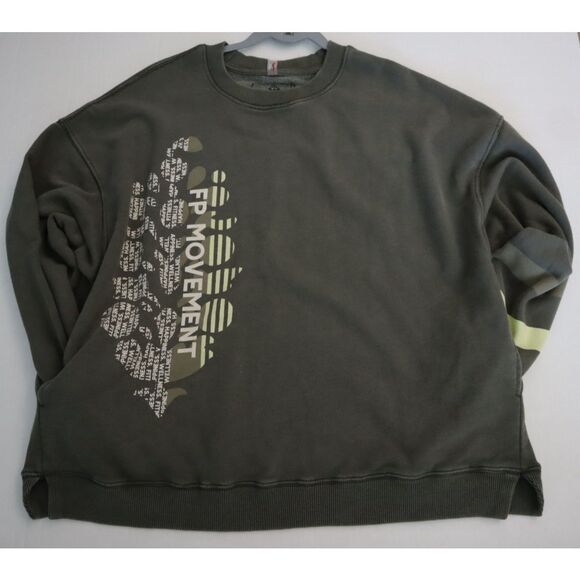 FP Movement OB1673278 Women Sz XS Ash Green All Star Logo Crewneck Sweatshirt - Picture 14 of 15